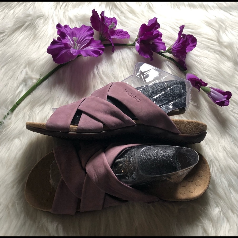 Vionic Orthopaedic Mauve Slides/Or Mules Size-10 - image 3